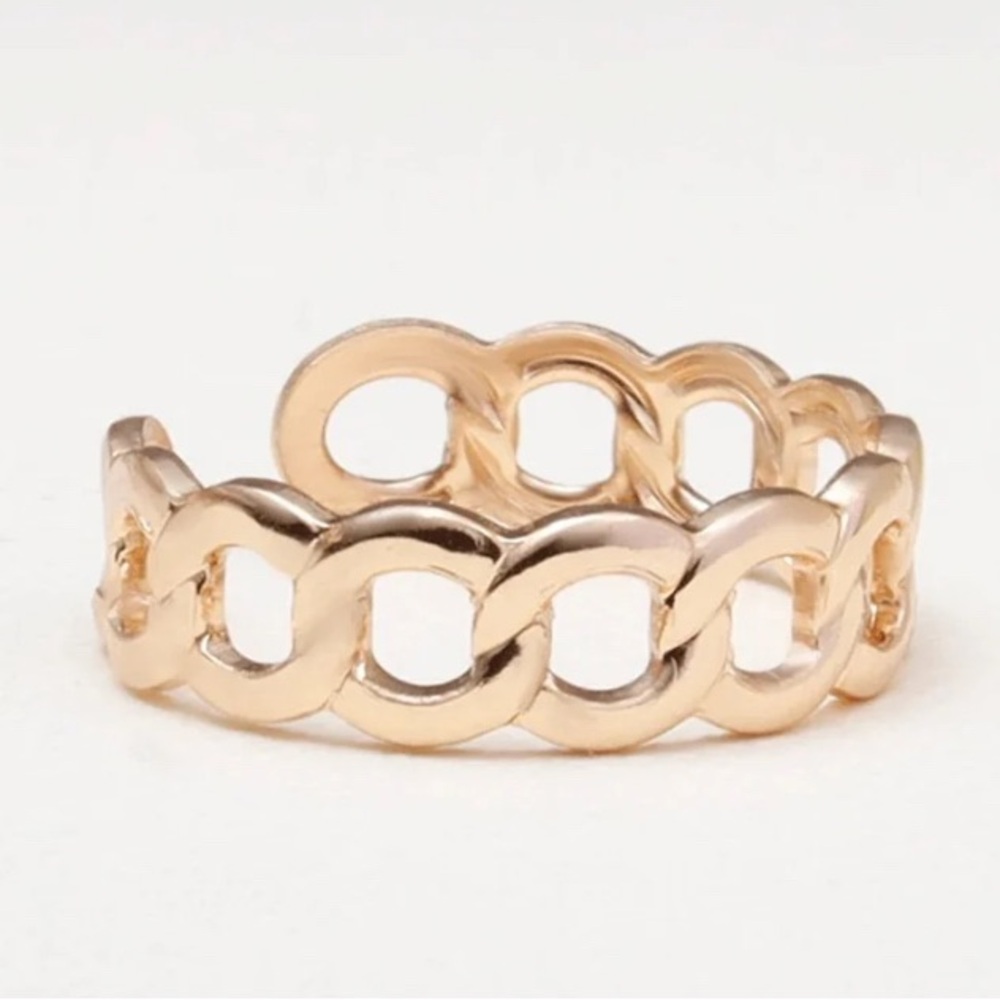 Gold Chain Link Open Ring